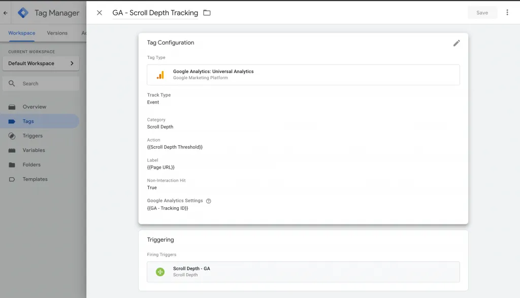 GA Event Scroll Depth Tracking