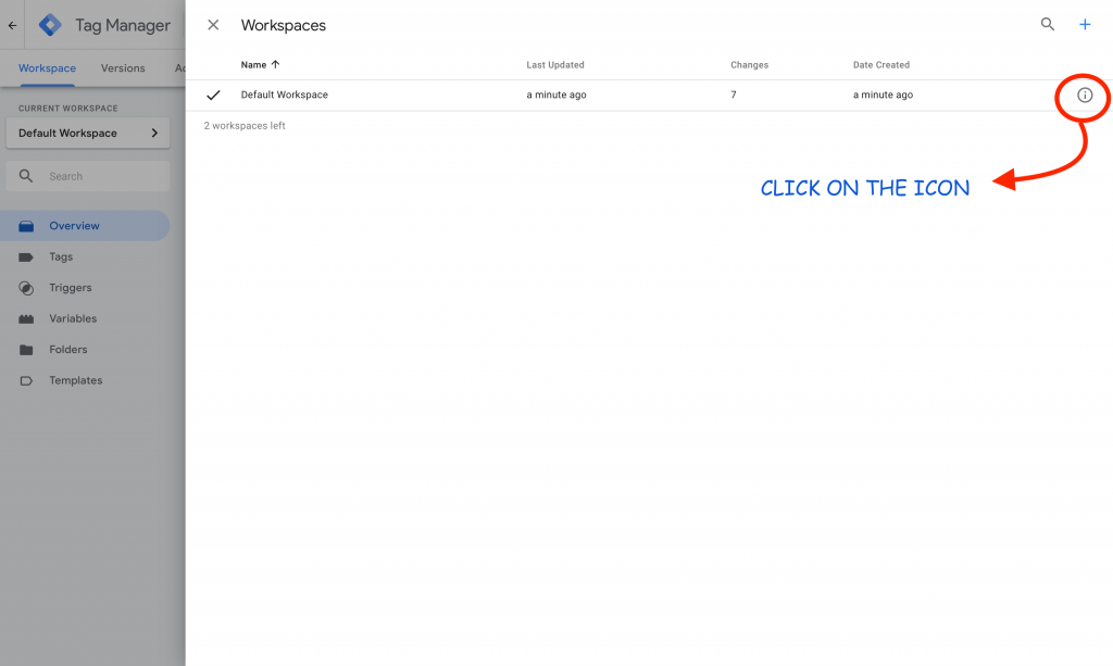 How to Remove All Changes in Google Tag Manager 2 click on the tooltip icon in gtm