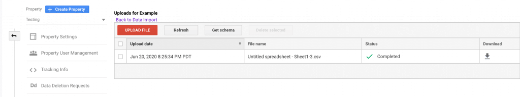 Upload the Excel Sheet in Google Analytics. 