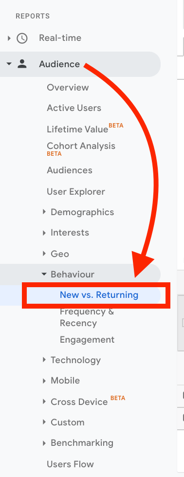 New vs Returning Side Panel Navigation