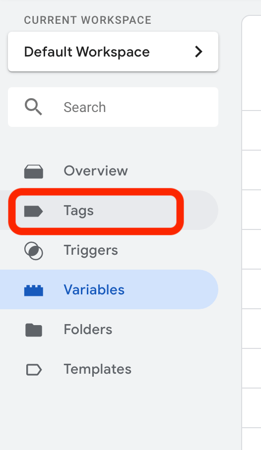 click on the tab button gtm