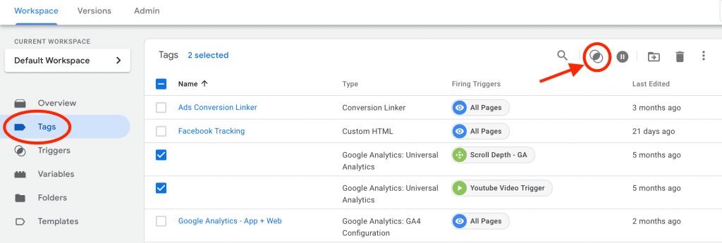 Bulk Actions In Google Tag Manager 6 Bulk Actions in GTM Tutorials 01