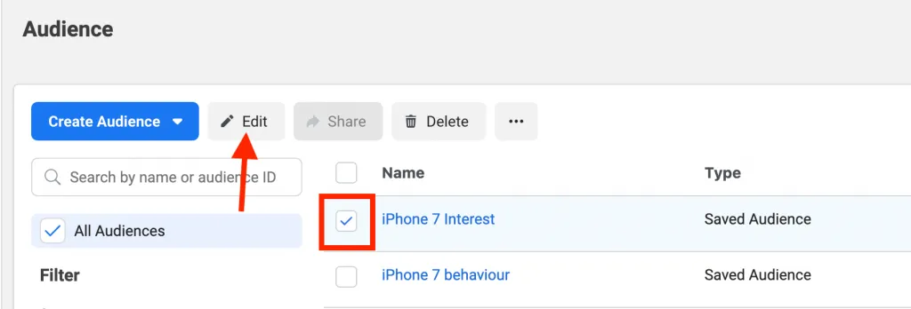 Duplicate a Saved Audience 1