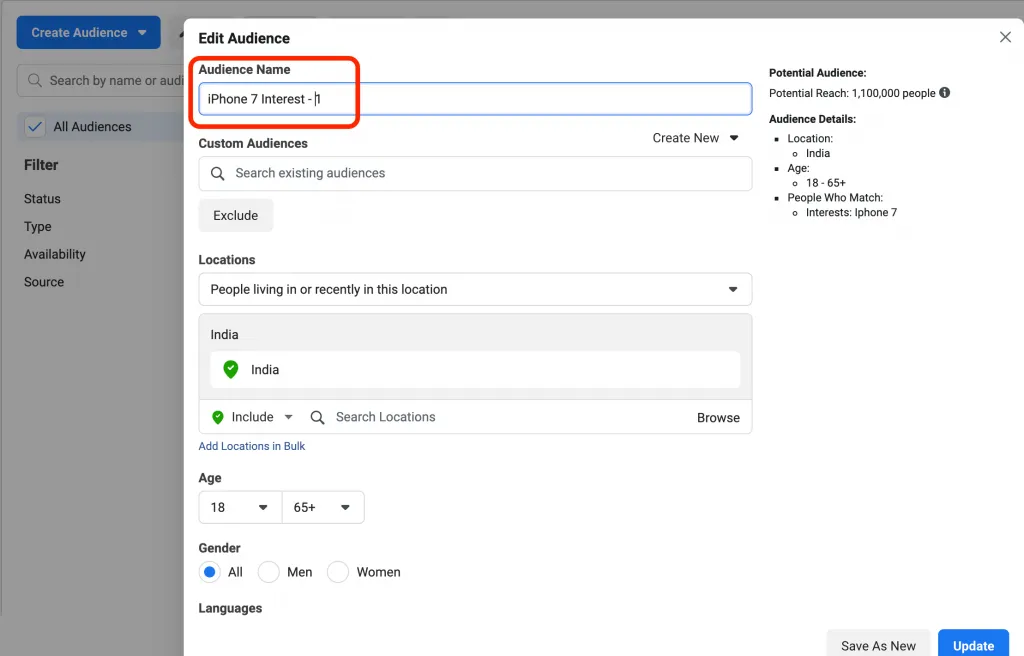 Duplicate a Saved Audience 2