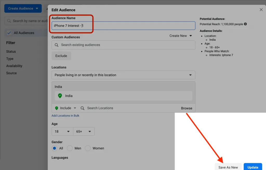 Duplicate a Saved Audience 5