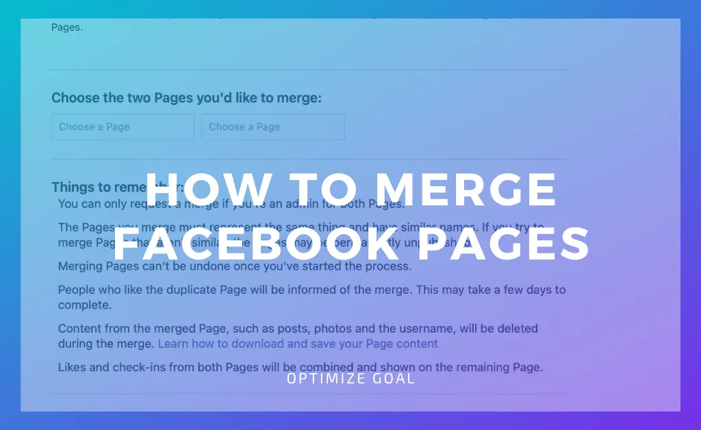 Merge Facebook Pages