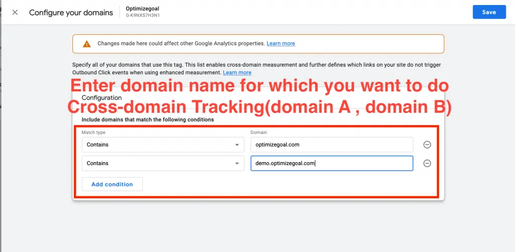 Cross-domain Tracking in Google Analytics 4 4 cross domain tracking google analytics 4 step4