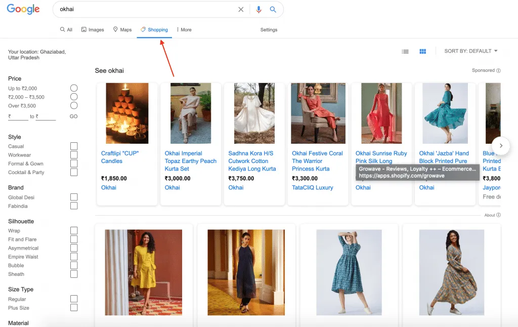 free new google shopping tab