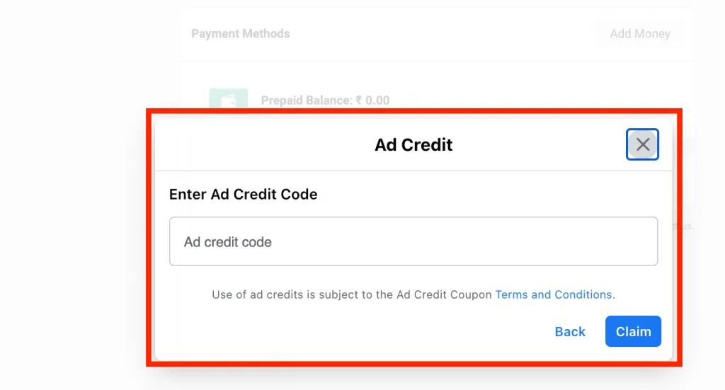 Redeem your Facebook Ads Coupon 3