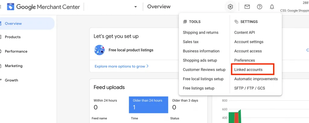 Link Google Merchant Center To Google Ads-Linked-Account