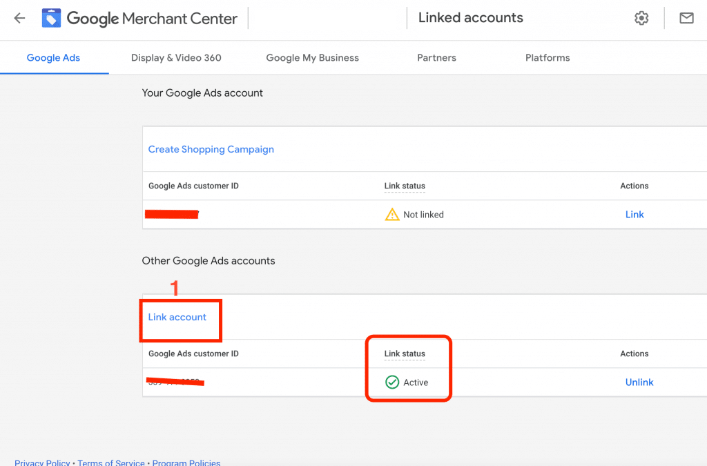 Link Google Merchant Center To Google Ads Merchant Center Complete Linked