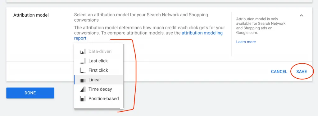 Change Attribution Model in Google Ads Step 4